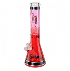 Red Black Leaf Beaker Bong Ice